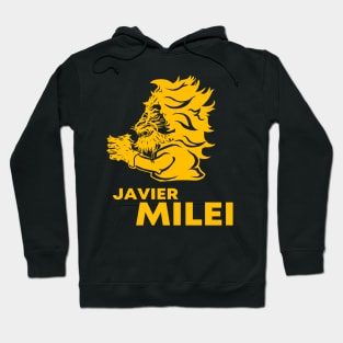 javier milei leon deletreado logo Hoodie